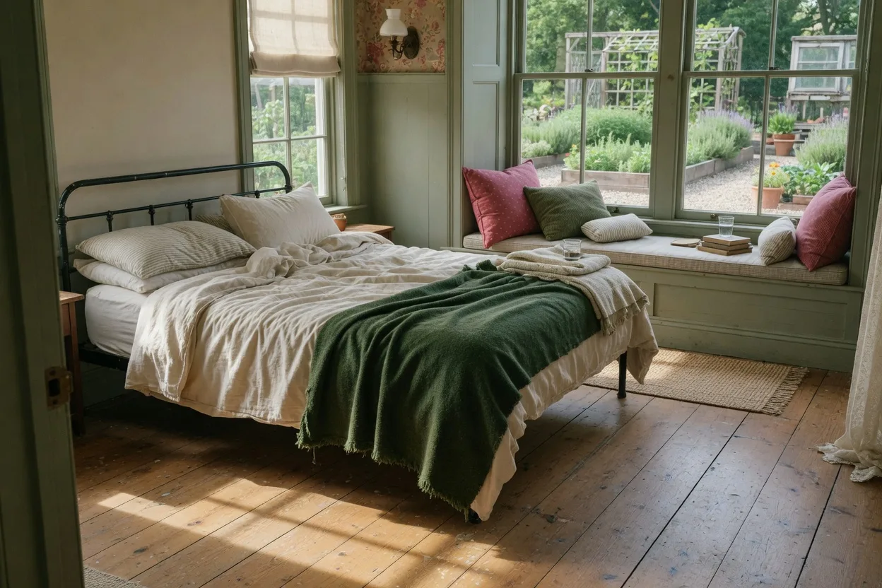 A Garden Room at The Juniper House, looking over the kitchen garden