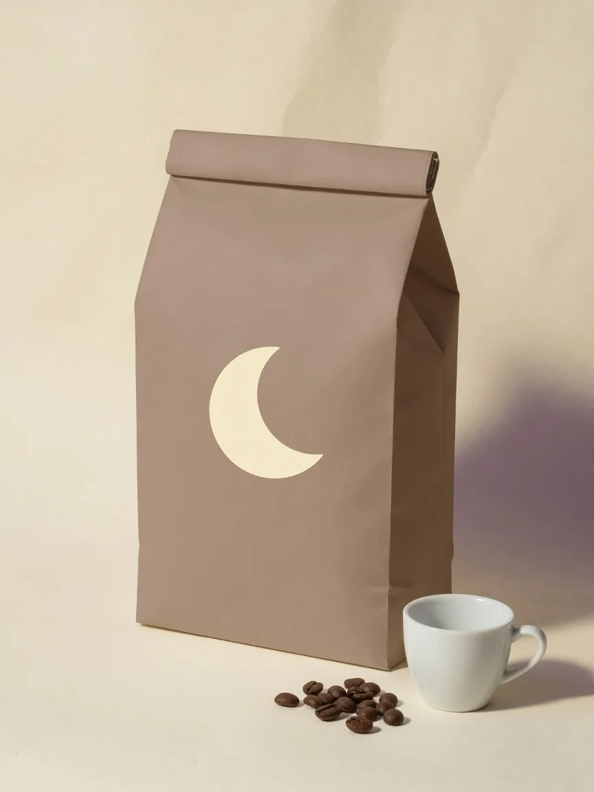 Bag of Goodnight Moon decaf coffee