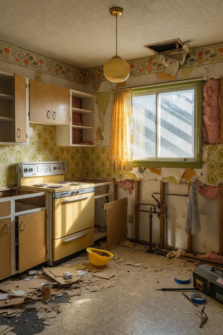 Older kitchen mid-renovation